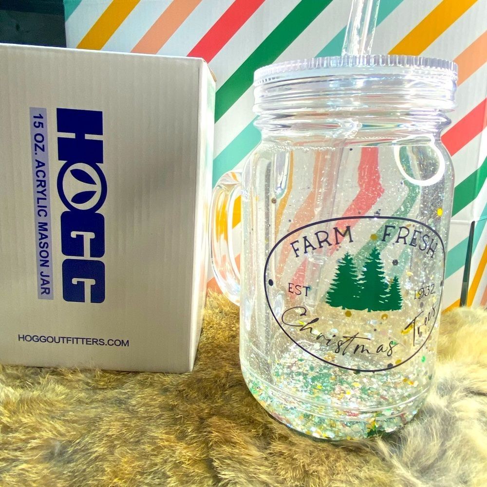🔆CUSTOM MADE Acrylic Glitter Globe Mason Jar